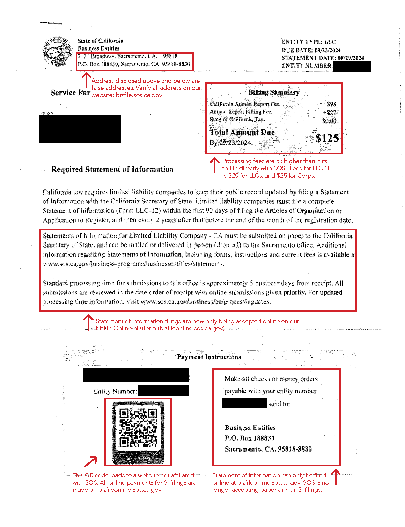 Misleading Statement of Information Solicitation